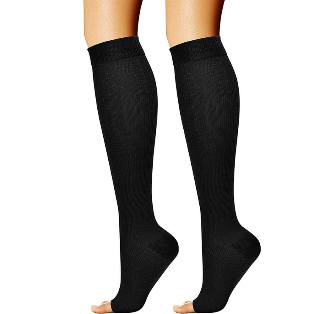 S/M/L/XL/XXL Compression Socks Open Toe Medical Sports Compression Socks Nylon Knee High Compression Sox For Women & Men