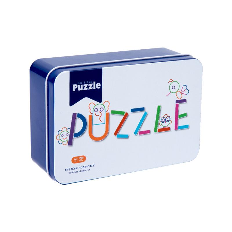 Tin Box Wooden Jigsaw Puzzle for Kids Ages 3-6: Boys' and Girls' Early Learning Toy
