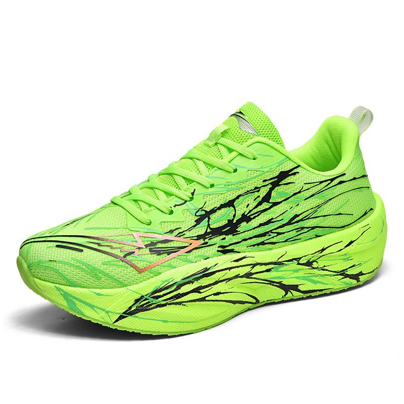 

Zhijing 5th generation pro full palm carbon board casual versatile running shoes youth professional lightweight breathable shock-absorbing sports shoe 45 фарби люмінесцентні зелений колір