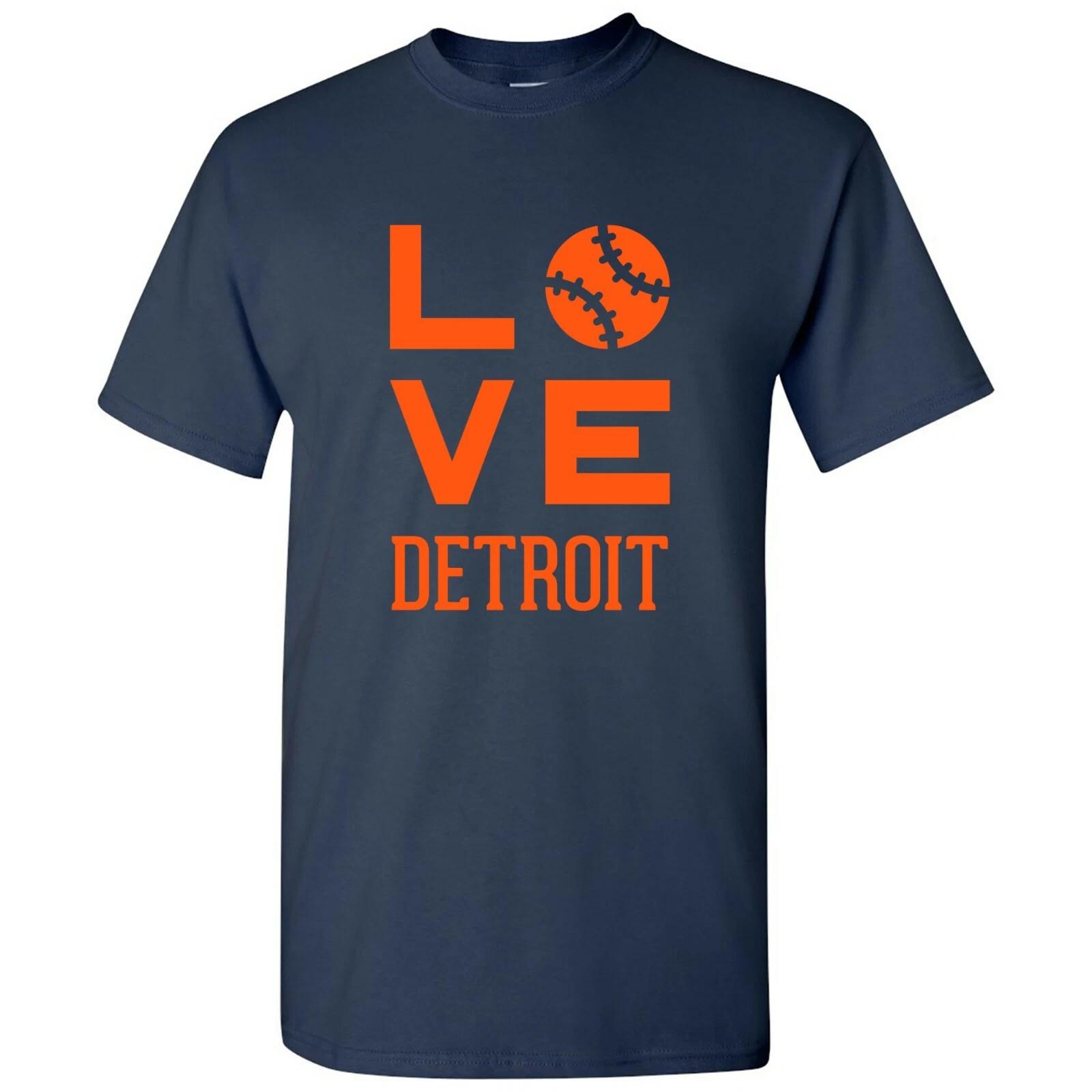 Detroit Love Baseball League Team Pride Hometown Majors T Shirt L