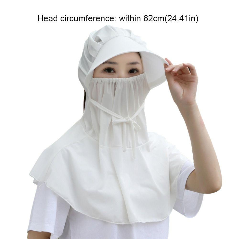 Breathable Flower Sun Protection Hat Anti-uv Neck Protective Bucket Hat with Mask Shawl Ponytail Hat Tea Picking Cap Ladies