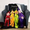 Teletubbies Friends Themed Flannel Blanket Personalized Name Soft Warm And Versatile For Sofa Bed Office And Travel Machine Washable Comfortable In