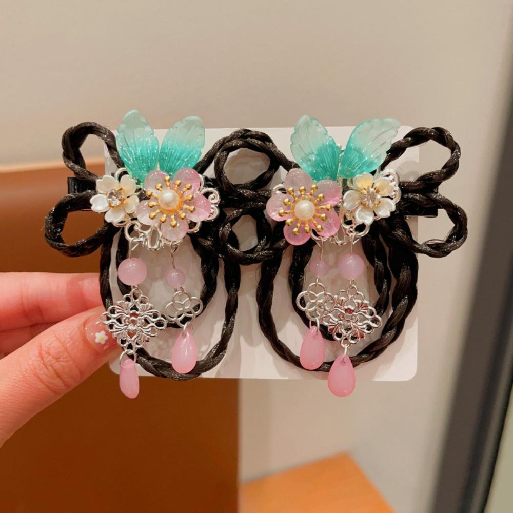 Tassels Chinese New Year Headwear Red Ancient Style Hairpin Lovely Hanfu Hair Sticks  Baby