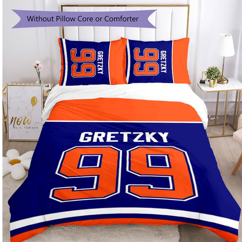 Wayne Gretzky Bedrucktes 3-teiliges Bettwäscheset Weiche Atmungsaktive Bettbezug Kissenbezüge Set Waschbar Schlafzimmer Dekoration Heimgeschenk