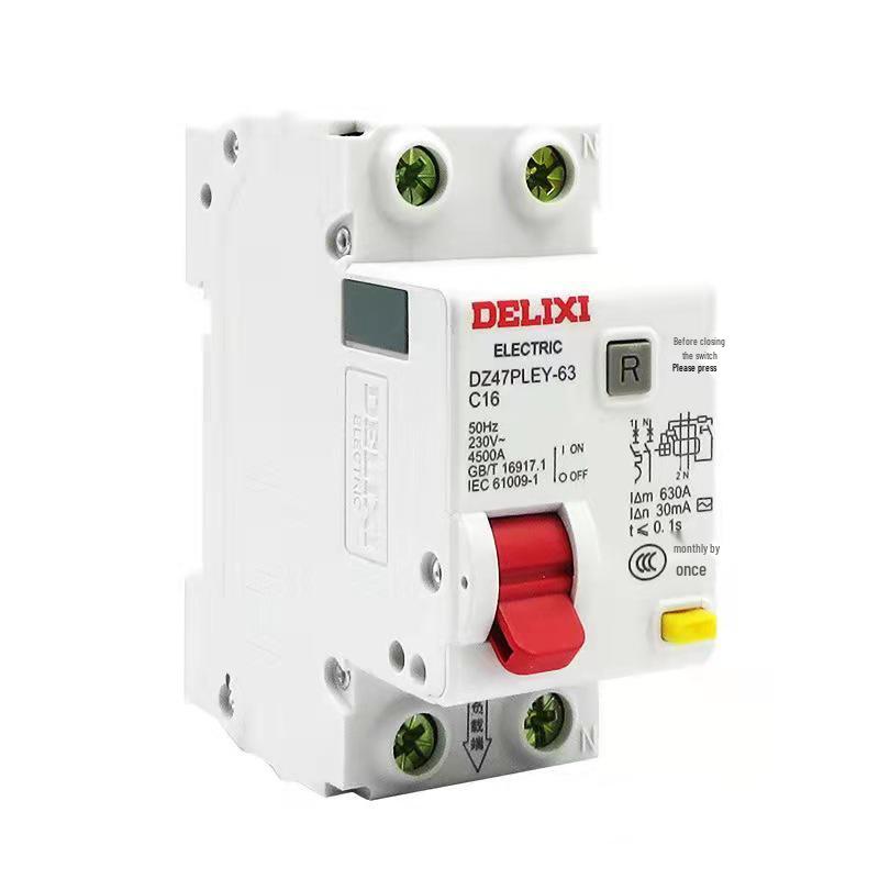 DELIXI DZ47PLEY-63 1P+N Mini Air Switch Residual Current Circuit Breaker