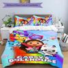 3pcs Gabby's Dollhouse2 pattern bedding set duvet cover set includes duvet cover &pillowcases, perfect all season bedroom decoration & gift