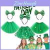St.patrick's Day Lucky Green Clover Sequin Yarn Short Skirt Hoop Festival Adult