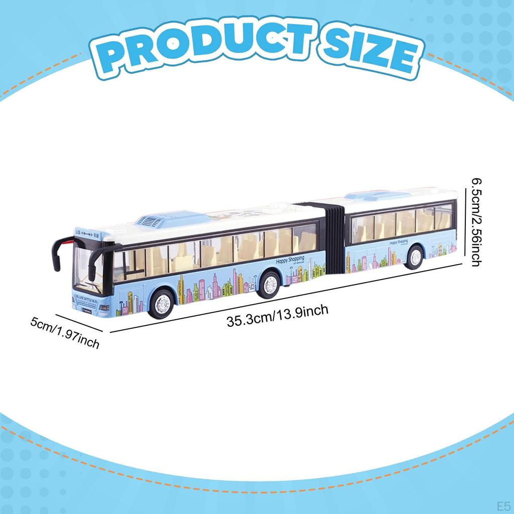 Bus Spielzeug Gelenklegierung Geräusche Licht Öffnungsfähige Türen Rückzug Geeignet für Jungen Mädchen Geburtstag