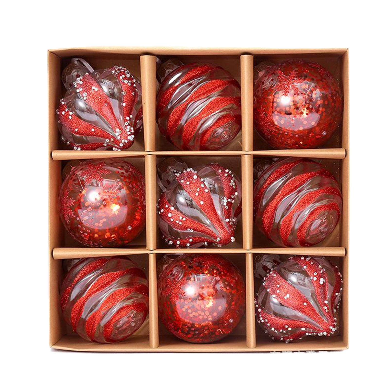 

9piece Beautiful Christmas Tree Baubles Set For Sparkling Decor Shattered Christmas Decorations Champagne 1.5cm красный
