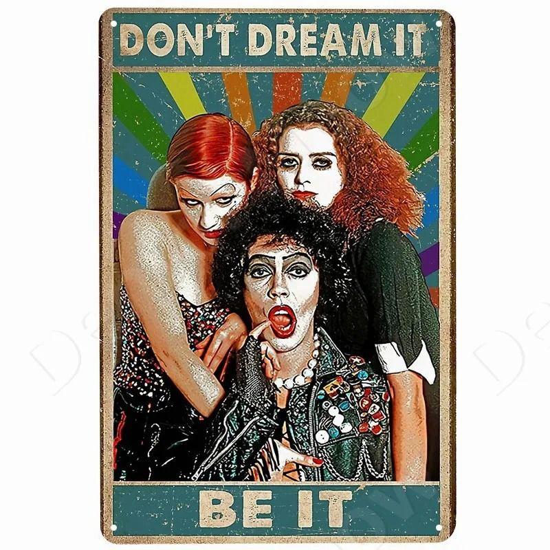Vintage Rock Music Style Tin Painting for Bars Cafes Home Walls