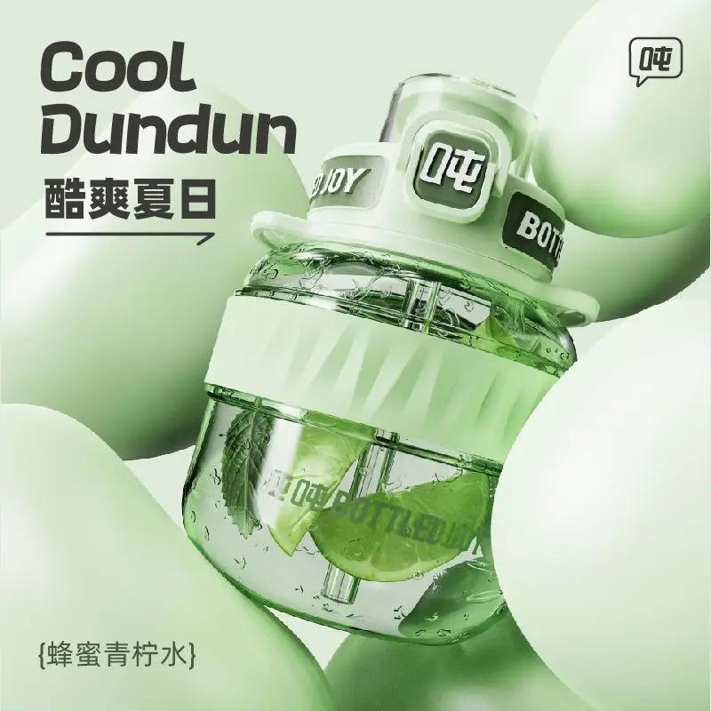 BOTTLED JOY Wang Yibo Tritan Malzeme Büyük Göbek Şişe Büyük Kapasiteli Taşınabilir Kettle Sevimli Öğrenci Çift Yaz Su Şişesi