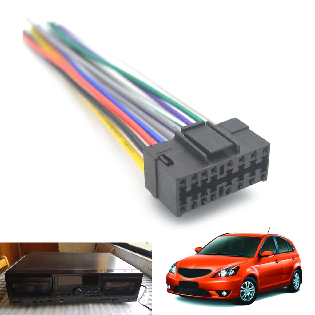 Car Stereo Radio 16 Pin Male Plug for Sony JVC Radio Music Player Cable Audio Player Adapter Wiring Harness Connector