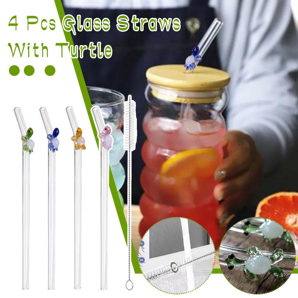 Reusable Glass Straws Eco Friendly Drinking Straws for Smoothies Cocktails Trendy Bar Accessory for Coffee Mug Tea Beer 5