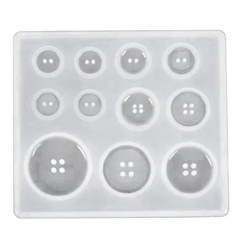 New DIY Handmade Resin Button Mold Silicone Perforated Pendant Button Dropper Molds Home Baking Cake Decoration Mould Clay Tool