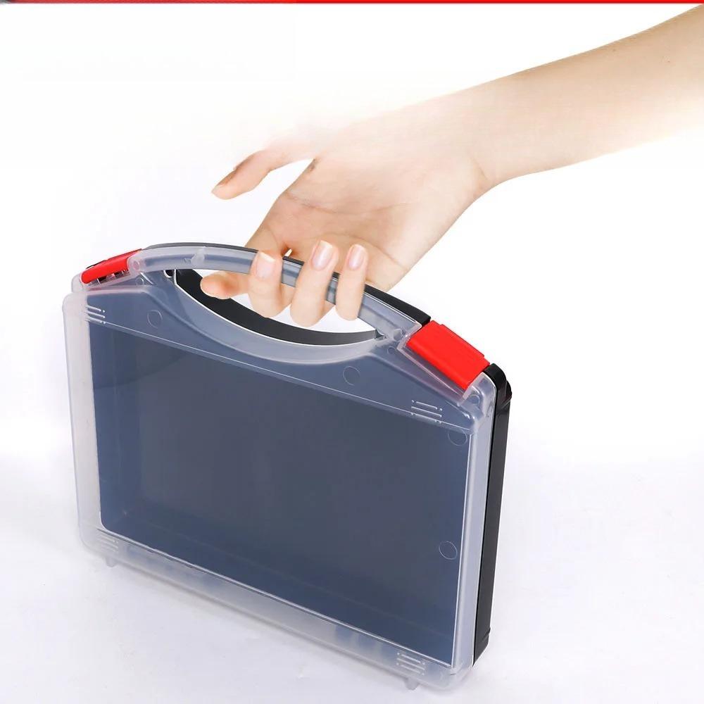 PP Werkzeugaufbewahrungsbox mit 8 Fächern für Reparaturwerkzeuge Holzbearbeitungs-Organizer-Koffer und kleine Eisenwarenzubehörteile