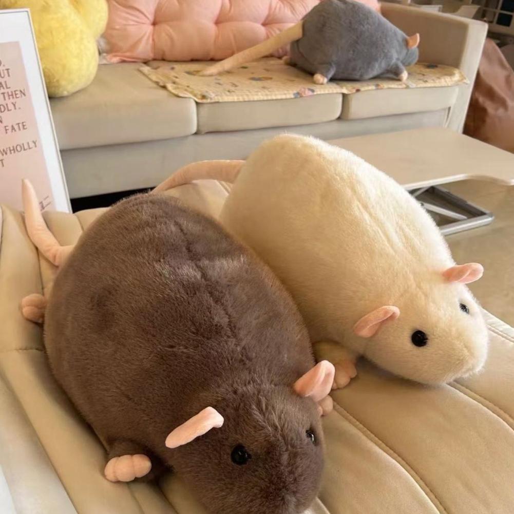 Cute Plush Toy Cartoon Mouse Doll Soft Oversized Flower Branch Rat Animal Sofa Throw Pillow Cushion Birthday Gift Decor