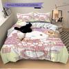 3pcs 45th Anniversary of Hello Kitty Printed Bedding Set, Soft and Comfortable Quilt Cover for Bedroom, Guest Room (1 Duvet Cover + 2 Pillow
