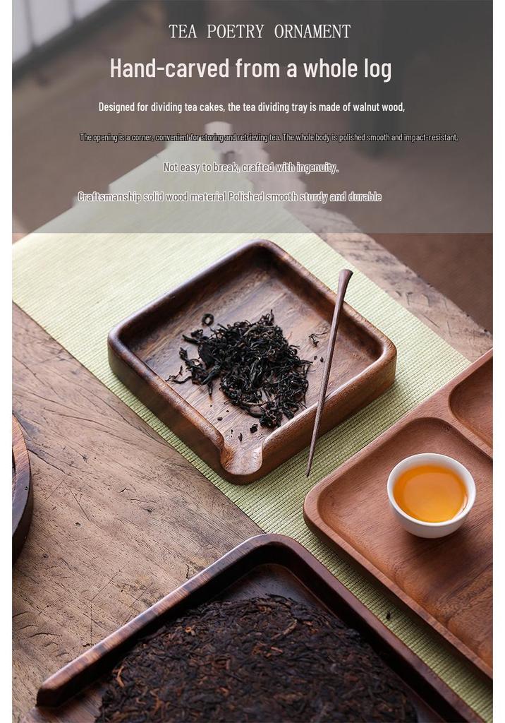 Walnut Solid Wood Pu'er Tea Cake Splitting Tray - Tea Ceremony Accessory