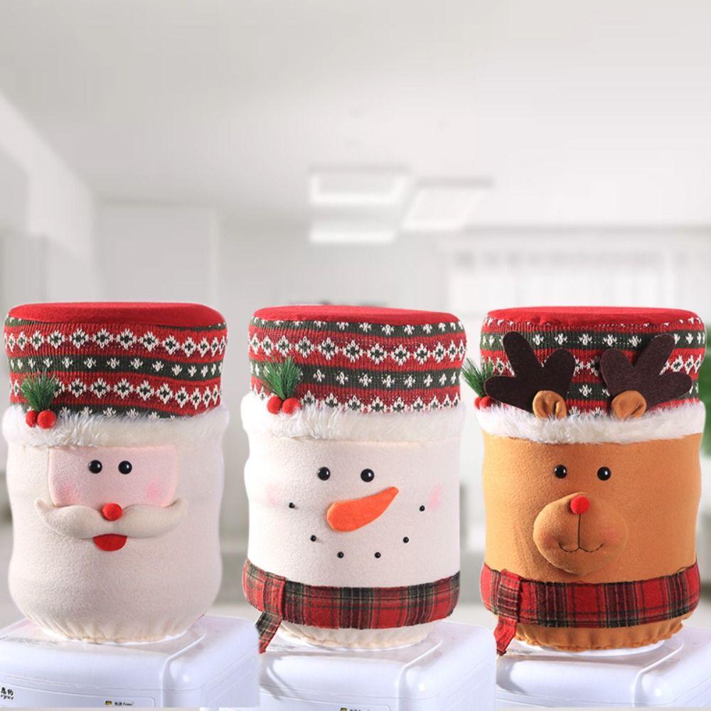 High Stretchy Water Dispenser Bucket Cover Cartoon Christmas Decoration Water Bottle Cap Dustproof Drinking Barrel Dust Cover