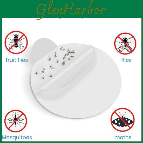 Traps Glue 24pcs Fly Sticky Boards Strong Stickiness Fruit Flies Gnats Moths Mosquito Lamp Refillable Sticky Pads Set