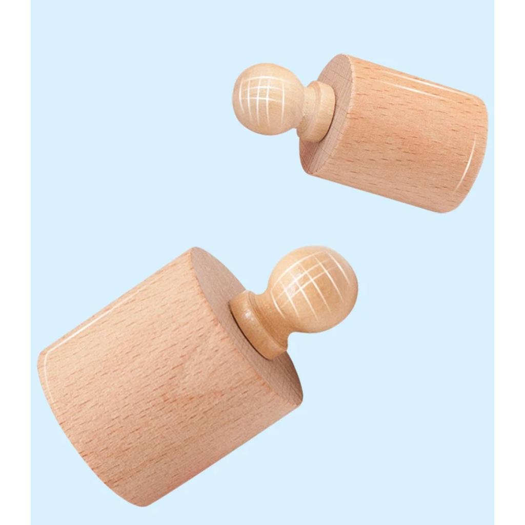 Montessori Knobbed Cylinder Socket Development Sensory Toys Hand-eye Coordination for Kids 3 Years Old and Up Gifts for Children