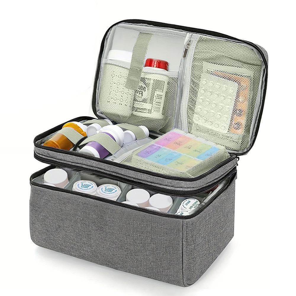 

Medicine Storage Bag - Adjustable Dividers, Suitable For Storing Tablets And Vitamins