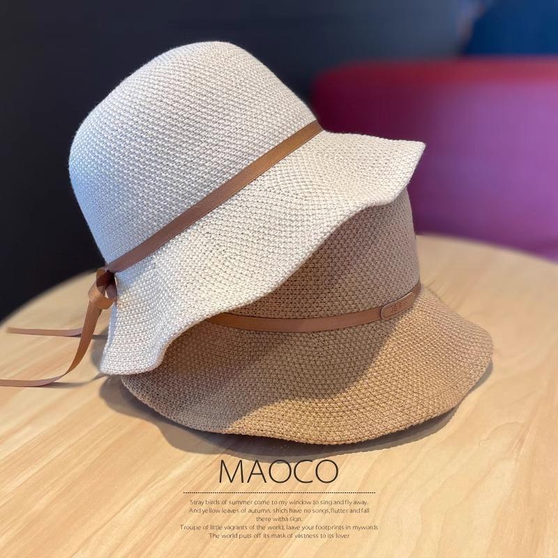 Hat Women's Spring and Autumn Sunshade Fashion Bucket Hat Temperament Casual with New Travel Sunscreen Show Face Small Top Hat