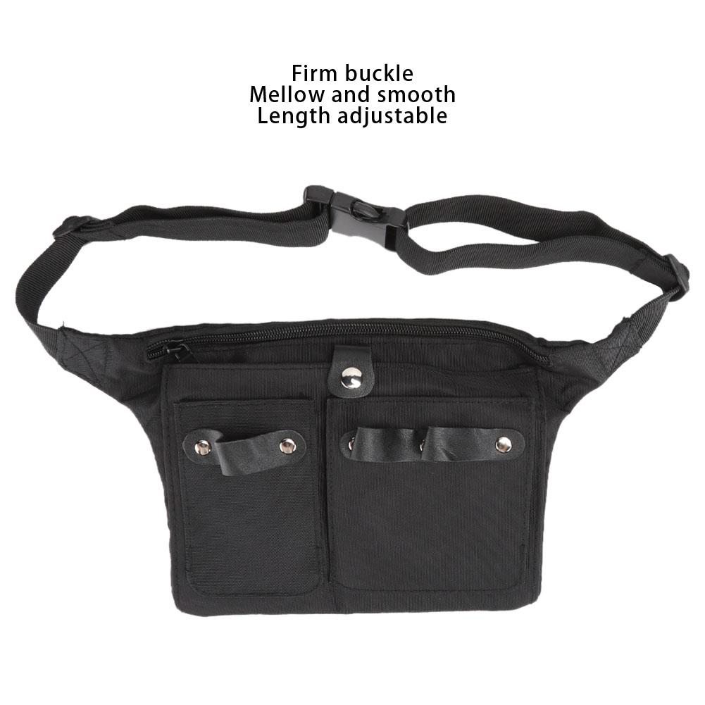 Multi Functional Portable Scissors Waist Bag Hair Clip Comb Hairdressing Tool Storage Bag Black(Black )