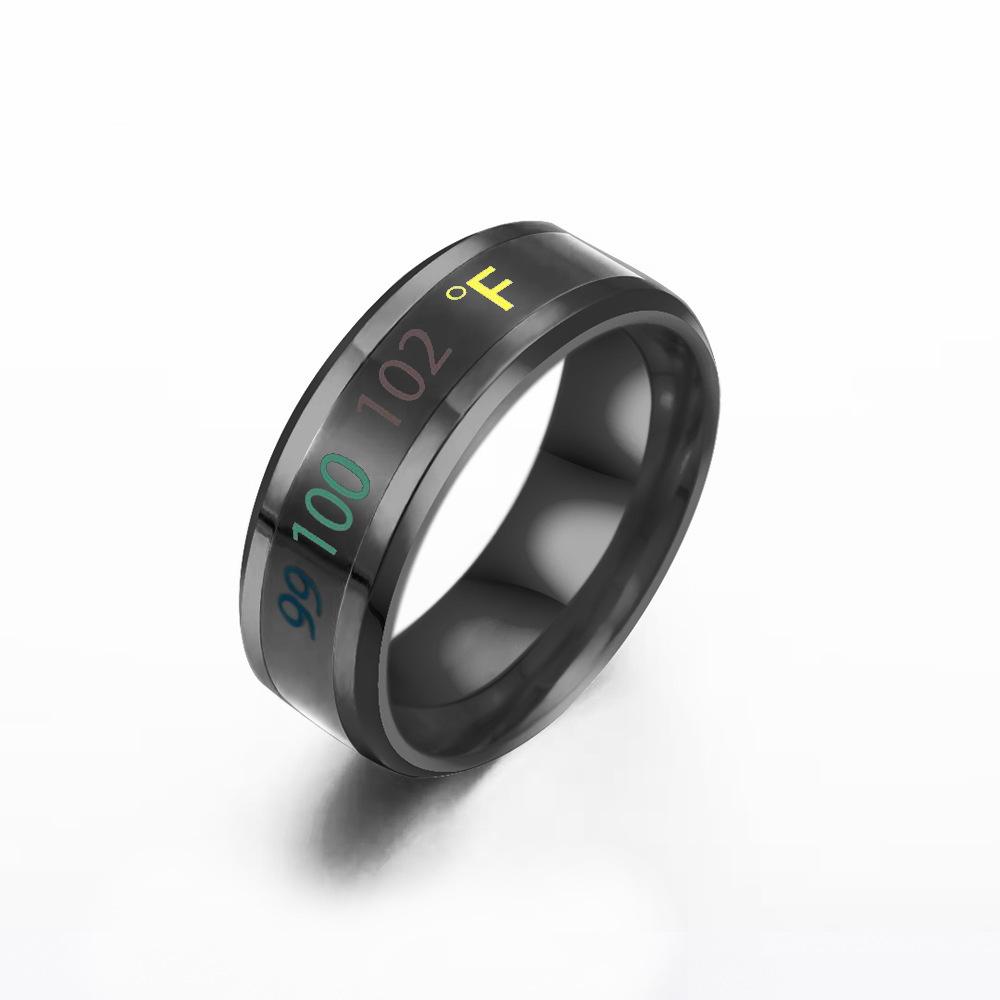 Smart Temperature Titanium Couple Rings - Stainless Steel Jewelry