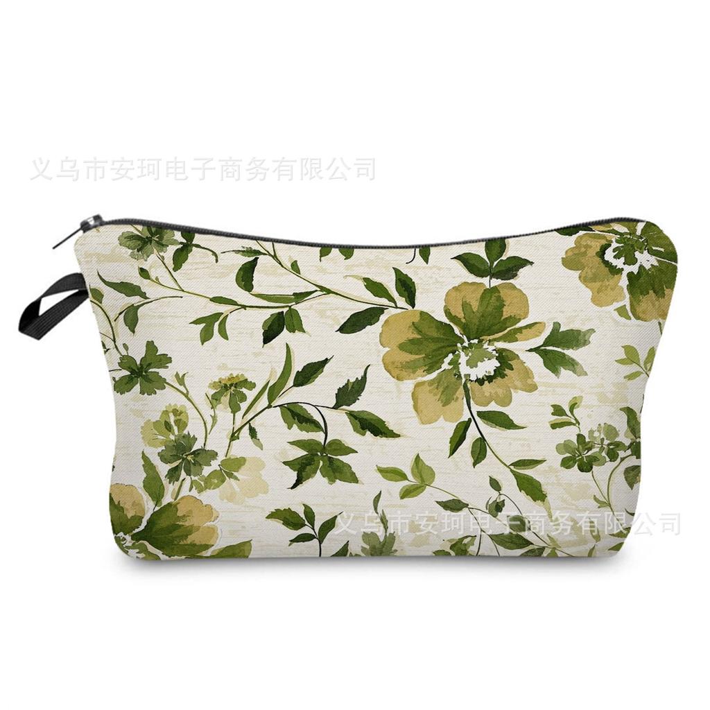 Floral Series Printed Cosmetic Bag, Gift Storage Bag, Practical Toilet Bag
