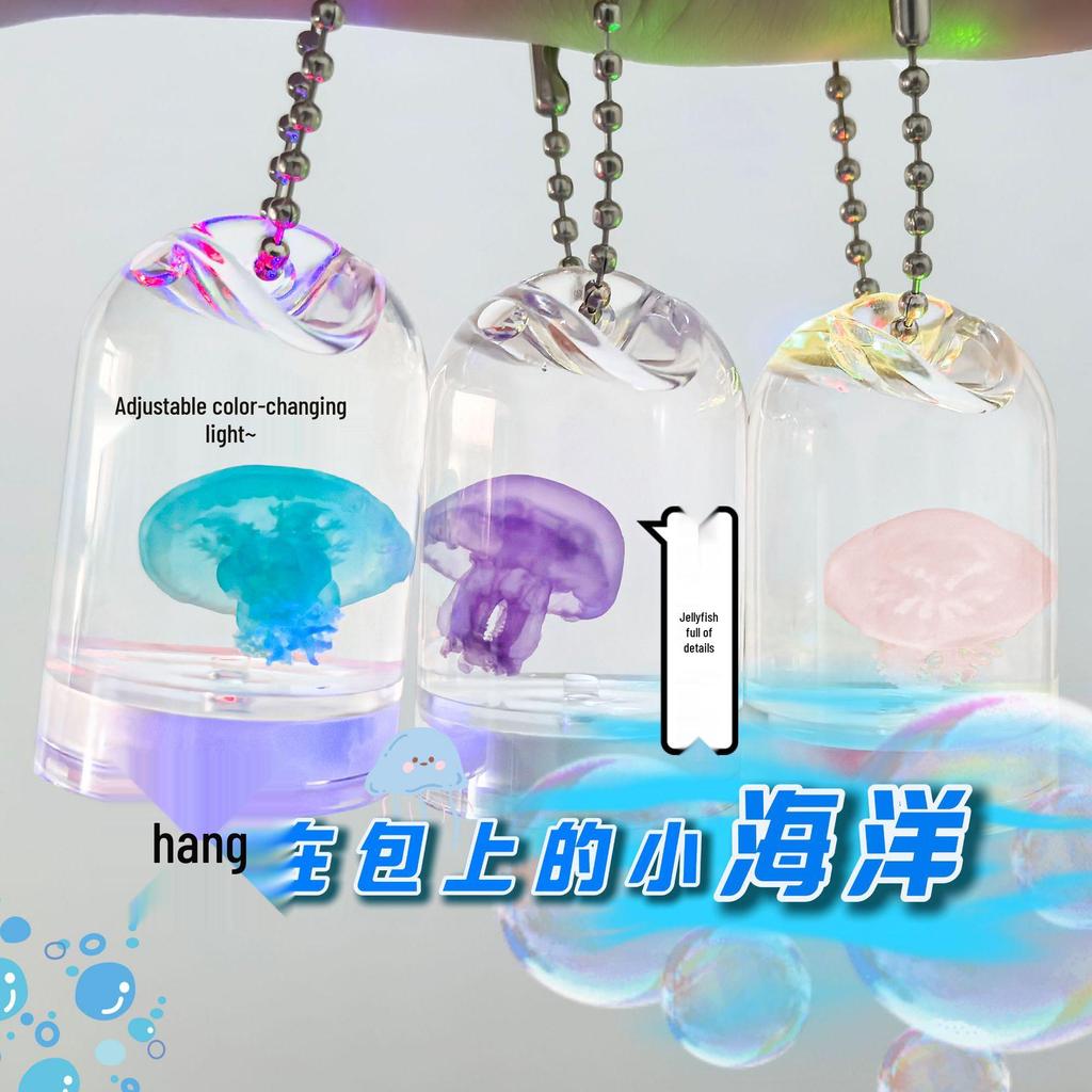 Quallen-Wunschflaschen-Anhänger der zweiten Generation - Funkelndes Meeresexemplar