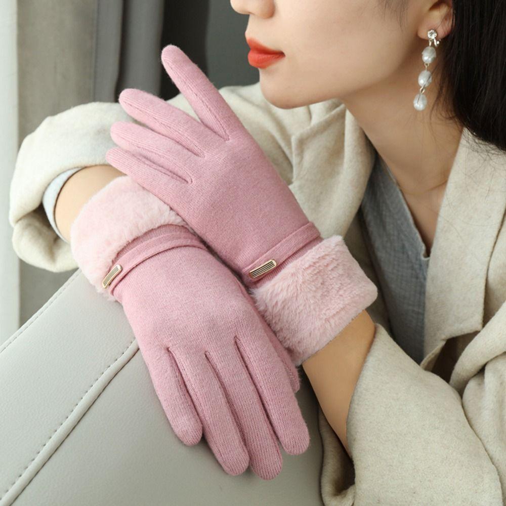 Cycling Gloves Plus Velvet Full Finger Gloves  Gloves Winter Gloves Female Gloves