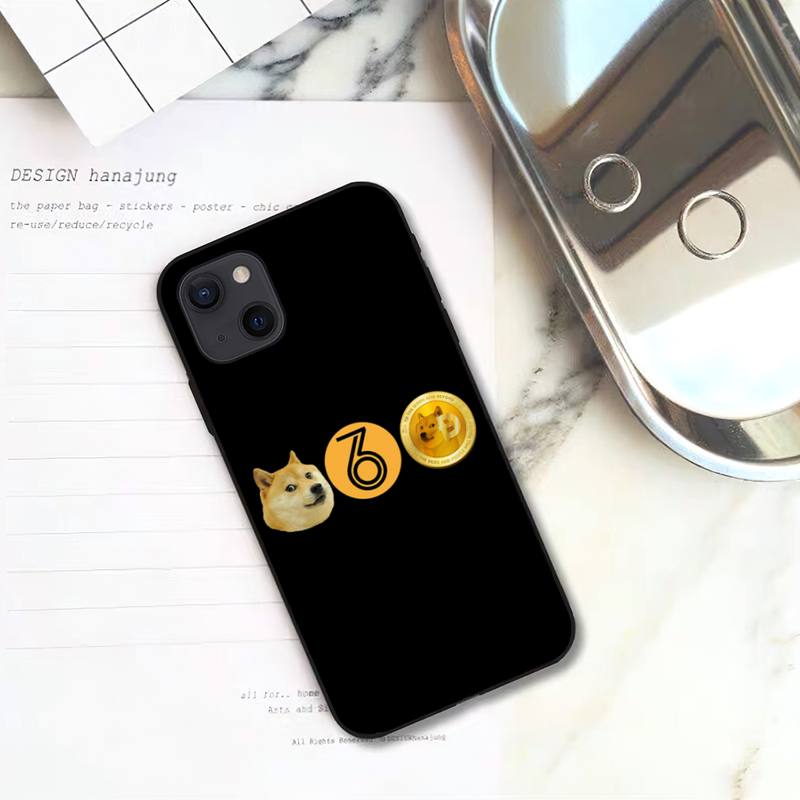 Roztomilý pouzdro na telefon Dogecoin Doge pro iPhone 11 12 Mini 13 14 Pro XS Max X 8 7 6s Plus 5 SE XR skořepina
