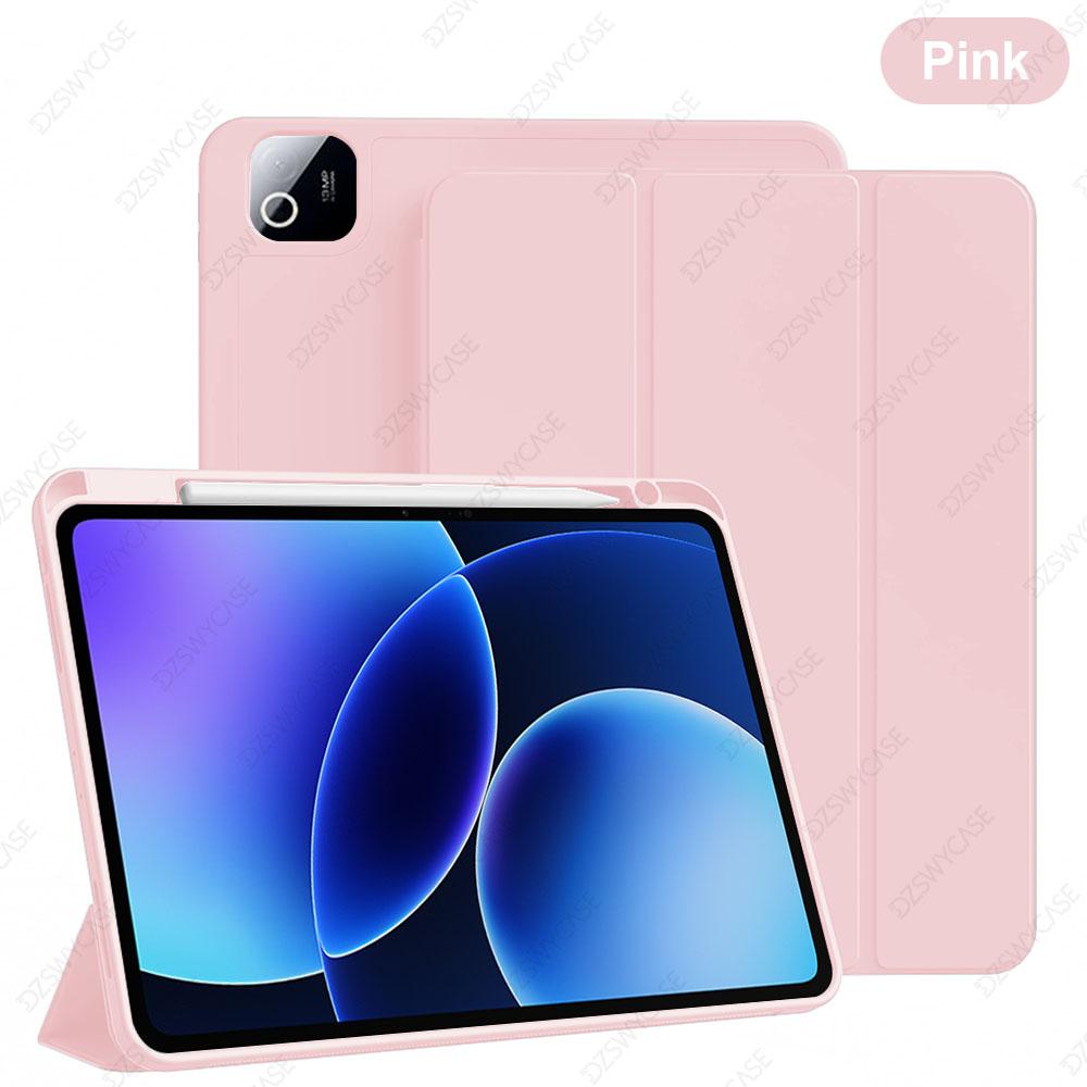 Silicone Case for Pad 7/7 Pro, For Pad 8/8 Pro 11.2 Inch, with Pencil Holder, Trifold Stand Cover, Auto Sleep/Wake