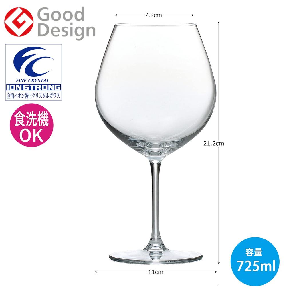 Toyo Sasaki Glass Wine Glass, 725ml, Pallone Burgundy, Made in Japan, Dishwasher Safe, RN-10285CS, for Red Wine