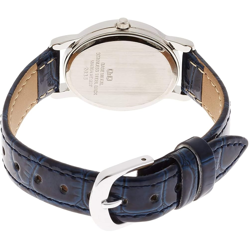 Citizen Q&Q Analog Waterproof Watch Leather Strap VZ89-305 Women's Navy