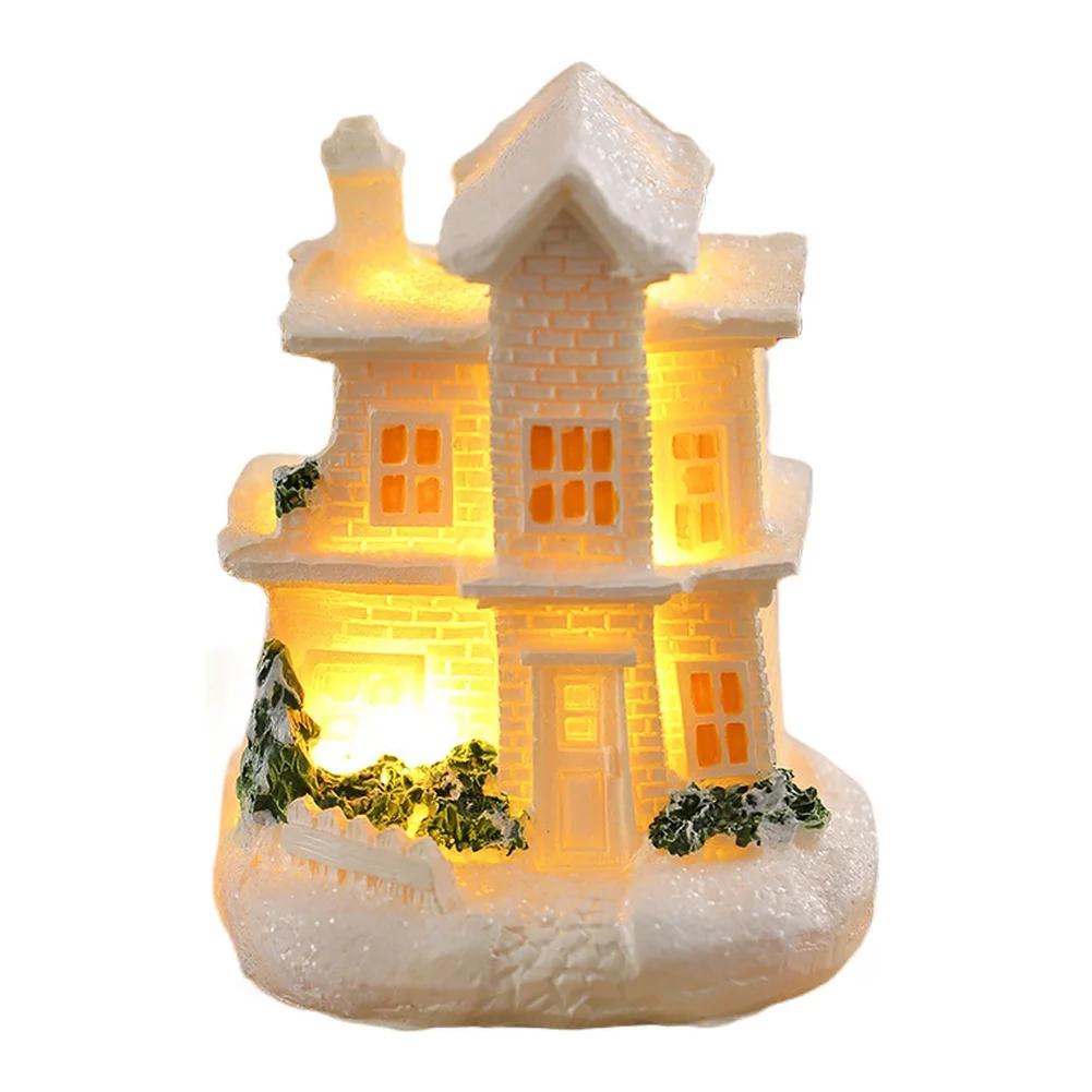 

Battery Powered LED Lighted Christmas Village Sets with Resin Houses and Figurines Miniature Indoor Holiday Decoration
