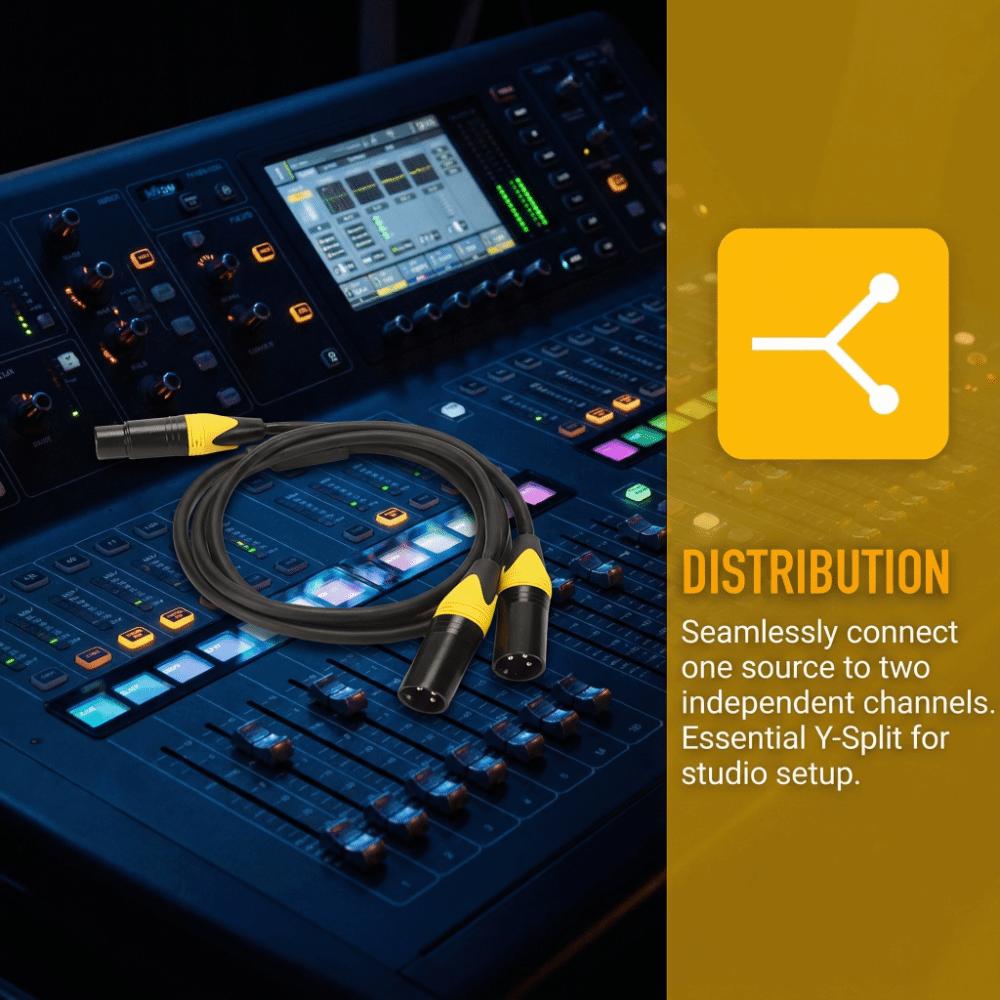 Noiseless XLR Splitter Cable Plug and Play XLR Audio Y Adapter Cable XLR Y Cord  Audio Equipment