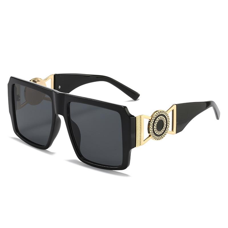 Fashion Retro Luxury Leopard Gradient Square Women Sunglasses  Golden Frame Hollow Design Trend Casual Men Sun Glasses Uv400