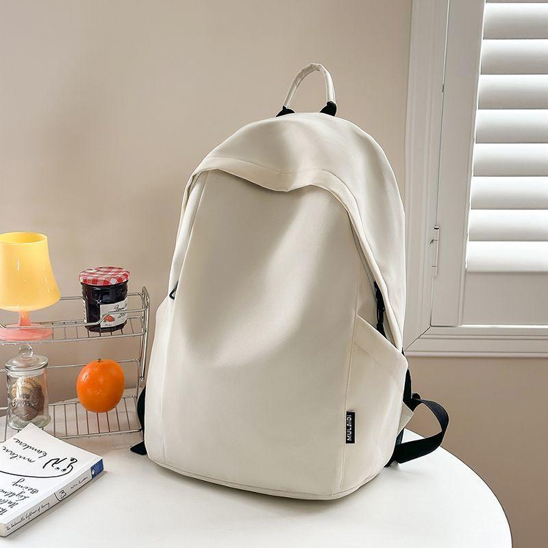 Casual large-capacity new backpack versatile solid color high school bag college student junior high school student travel simple backpack