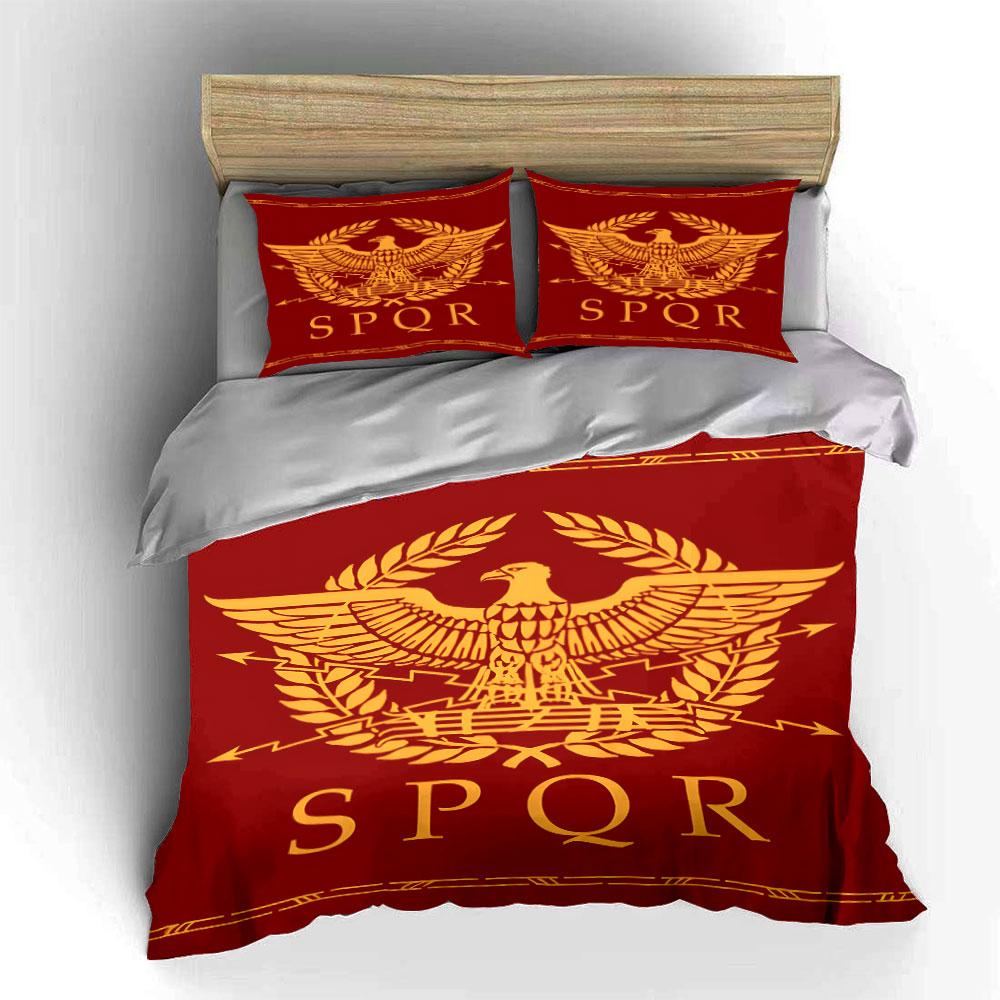 Roman Empire Emblem Eagle Crest Bedding Set For Kids Luxury Gift 3Pcs Digital Print Comforter Set Soft Comfortable Breathable