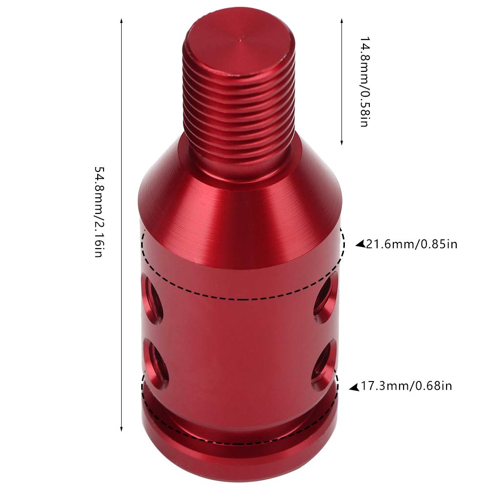 Gorgeri Shift Knob, Universal Car Shift Knob Adapter 12x1.25 (Red)