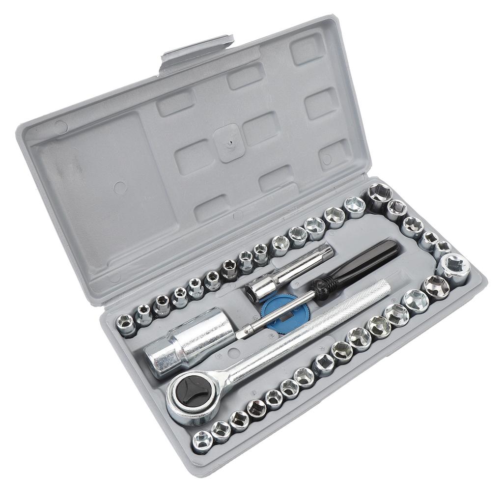40-teiliges SAE-Steckschlüssel-Set mit metrischem Steckschlüsselsatz, universelle Passform, 1/4 Zoll und 3/8 Zoll Antrieb, für die Automobilindustrie