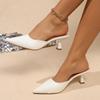 Women's Spring and Summer New Pointed Sandals Lazy Slippers Fashion Baotou Half Slippers High Heel Versatile