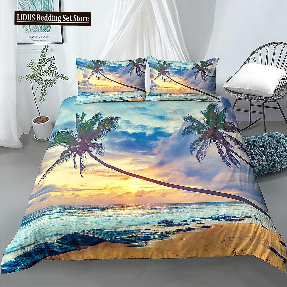Beautiful Scenic Duvet Cover Set 3D Print Landscape Bedding Set Polyester Comforter Cover With Pillowcases For Kids Men Women