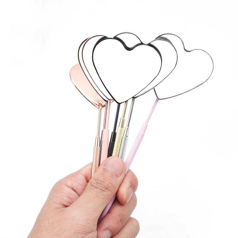 Heart-Shaped Eyelash Inspection Mirror for False Lashes Application