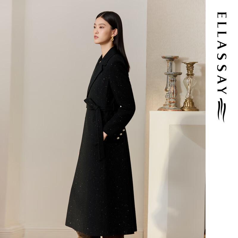 ELLASSAY Women's Belted Lambswool Blend Long Coat