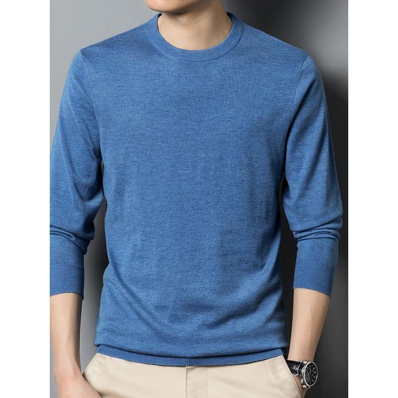 Кардиган мужской однотонный тонкий вязаный свитер весна и осень новый мужской круглый — фото 5