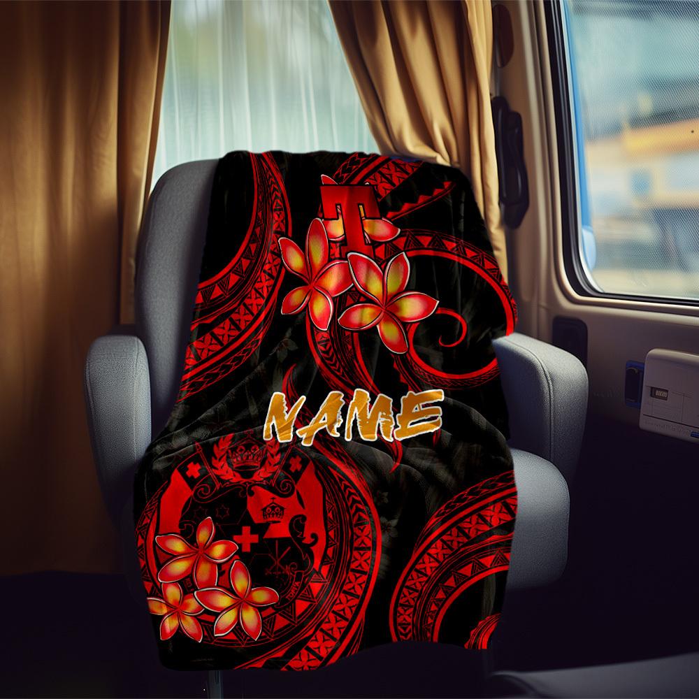 Polynesian Plumeria Customize Your Name Rv Blanket Comfortable Soft Lightweight All Season Multi Purpose Blanket For Travel Camping Picnics Sofas Rvs