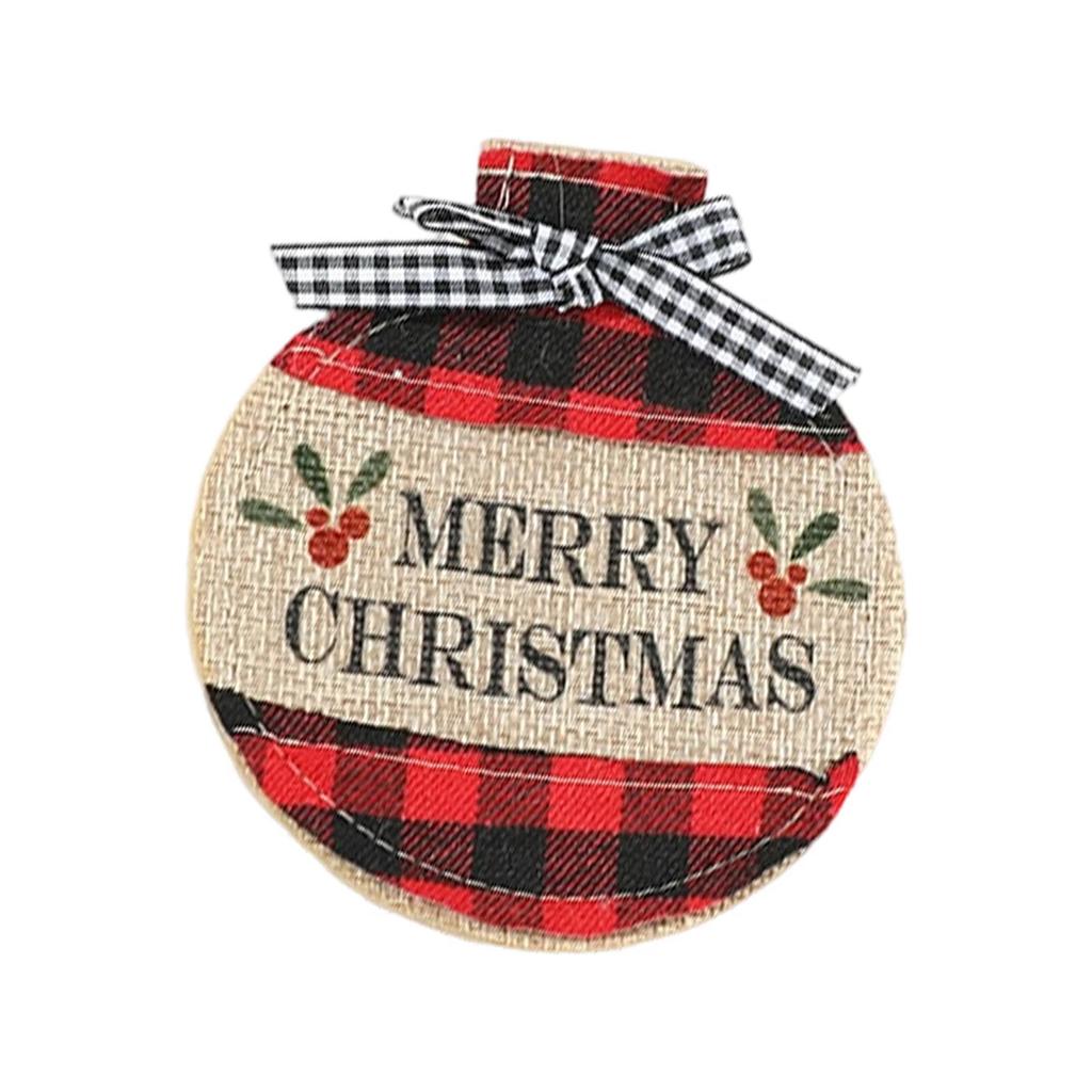 Christmas Plaid Fabric Fork and Knife Sleeves with Embroidery Holiday Table Decorations for Party Dining